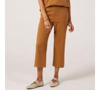 Kim & Co Contrast Stitch Jenna Twill Wide Leg Crop Petite Trousers CARAMEL 2XL