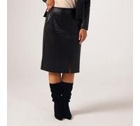 Kim & Co Croco Pleather Pencil Skirt with Front Slit BLACK 2XL