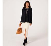Kim & Co Deluxe Brazil Jersey Cardigan with Shirring Back Detail BLACK EXTRA SMALL