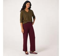 Kim & Co Divine Knit Kristy Straight-Leg Petite Trousers BORDEAUX 2XL