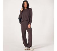 Kim & Co Fine Cable Knit Softline Slim Leg Trousers Standard BLACK 2XL