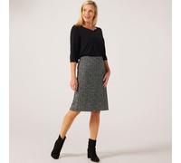 Kim & Co Mini Plaid Boucle Knit Lined Pencil Skirt BLACK MULTI 2XL