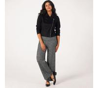 Kim & Co Mini Plaid Boucle Knit Yelena Wide-Leg Trousers Petite BLACK MULTI 2XL