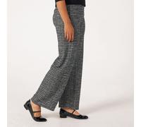 Kim & Co Mini Plaid Boucle Knit Yelena Wide-Leg Trousers Standard BLACK MULTI 2XL