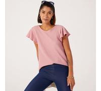 Kim & Co Mini Pop Knit Short Flutter Sleeve Top ANTIQUE ROSE EXTRA SMALL