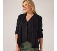 Kim & Co Ponte Crepe Long Sleeve Blazer BLACK 2XL