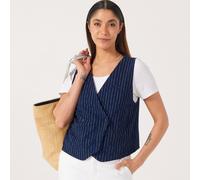 Kim & Co Ponte Crepe Waistcoat BLACK,OYSTER 2XL