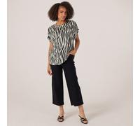 Kim & Co Printed Brazil Jersey Dolman Sleeve Top BLACK,SAND 2XL