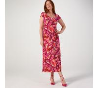 Kim & Co Printed Brazil Jersey Maxi Dress PINK TANGERINE EXTRA SMALL