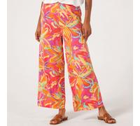 Kim & Co Printed Brazil Jersey Palazzo Ankle Length Petite Trousers FUCHSIA MULTI EXTRA SMALL