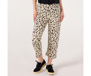 Kim & Co Printed Brazil Jersey Seamfree Cropped Relaxed Petite Trou... NATURAL ANIMAL 2XL