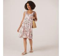 Kim & Co Printed Brazil Jersey Sleeveless Flared Short Dress with P... BLACK,SAND 2XL