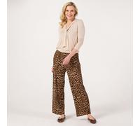 Kim & Co Printed Poly Slinky Straight Leg Petite Trousers BLUE MULTI 2XL