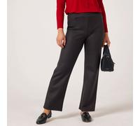 Kim & Co Shadow Pleather Knit Camilia Straight Standard Trousers BLACK 2XL