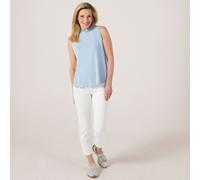 Kim & Co Soft Rib Knit Frill Neck Sleeveless Top DUSKY,ROSE 2XL