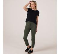 Kim & Co Soft Touch Short-Sleeve Contrast Detail Top BLACK,ECRU 2XL