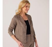 Kim & Co Stretch Faux Suede Button Tulip Jacket BLACK 2XL