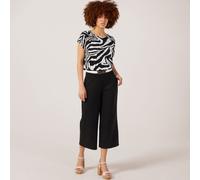 Kim & Co Stretch Suede Amanda Cropped Standard Trousers BLACK 2XL