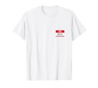 Kim, Hello My Name is Name Tag, Badge Value Graphic T-Shirt, Men, White, S