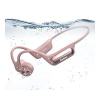 KIM HOST Swimming Bone Conduction Open-Ear Headphones Bluetooth 5.3 Sport Headset 32GB MP3 Player IP68 Waterproof for Daily-Life, Running, Hiking, Cycling (Pink)