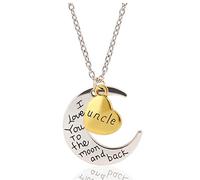 Kim Johanson Family Necklace *I Love You to The Moon and Back* Silver & Gold Including Jewellery Bag (Uncle)