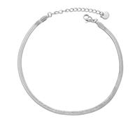 Kim Johanson® Lia Stainless Steel Women's Anklet in Silver, Gold and Rose Gold Snake Chain Waterproof Boho Jewellery for Women Adjustable Length Multi Layer Anklet, Eine Grösse, Stainless Steel, No