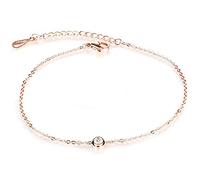 Kim Johanson Rose Gold Stainless Steel Anklet with Lobster Clasp, 22 cm + 4 cm extension, Includes Jewelry Bag