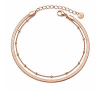 Kim Johanson® Stainless Steel Women's Anklet *Eva* in Silver, Gold & Rose Gold | Multi-Row Anklet | Snake Chain with Dots | Waterproof | Boho Jewellery for Women | Adjustable Length | Jewellery Bag