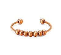 Kim Johanson® Stainless Steel Women's Anxiety Ring in Silver, Gold & Rose Gold with Movable Beads, Waterproof, Balls, Fidget Ring, Anti-Stress Jewellery for Women, Two Sizes, Stainless Steel, No