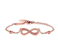 Kim Johanson Stainless Steel Women's Bracelet *Infinity* in Silver, Gold & Rose Gold | Bracelet with an Infinity Sign | Waterproof | Boho Jewellery for Women | Adjustable | Jewellery Bag, Eine Grösse