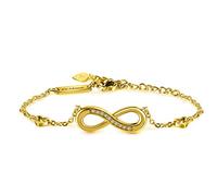 Kim Johanson Stainless Steel Women's Bracelet *Infinity* in Silver, Gold & Rose Gold | Bracelet with an Infinity Sign | Waterproof | Boho Jewellery for Women | Adjustable | Jewellery Bag, Eine Grösse