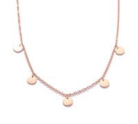 Kim Johanson Stainless Steel Women's Necklace Coin* in Rose Gold with 5 Round Plates Boho Jewellery Chain Adjustable Including Jewellery Bag, Stainless Steel