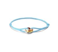Kim Johanson Women's Sailing Rope Bracelet, Tricolour, in Many Colours, Cord Bracelet with Stainless Steel Ring in Silver, Gold and Rose Gold, Waterproof, Adjustable, Boho Jewellery for Women, Eine