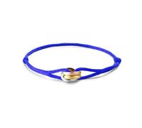 Kim Johanson Women's Sailing Rope Bracelet, Tricolour, in Many Colours, Cord Bracelet with Stainless Steel Ring in Silver, Gold and Rose Gold, Waterproof, Adjustable, Boho Jewellery for Women, Eine