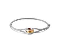 Kim Johanson Women's Sailing Rope Bracelet, Tricolour, in Many Colours, Cord Bracelet with Stainless Steel Ring in Silver, Gold and Rose Gold, Waterproof, Adjustable, Boho Jewellery for Women, Eine