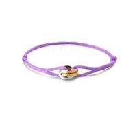 Kim Johanson Women's Sailing Rope Bracelet, Tricolour, in Many Colours, Cord Bracelet with Stainless Steel Ring in Silver, Gold and Rose Gold, Waterproof, Adjustable, Boho Jewellery for Women, Eine