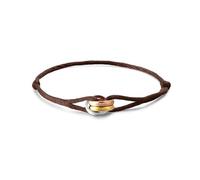 Kim Johanson Women's Sailing Rope Bracelet, Tricolour, in Many Colours, Cord Bracelet with Stainless Steel Ring in Silver, Gold and Rose Gold, Waterproof, Adjustable, Boho Jewellery for Women, Eine