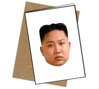 Kim Jong Face A5 Birthday Card | Envelope Included | Blank Inside | Unique Design | Personalised Free of Charge