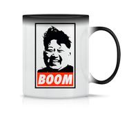 Kim Jong Un Boom Coffee Tea Cup in Classic Magical Ceramic White Black Pink 330 ml