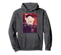 Kim Jong Un Dictator North Korea Pullover Hoodie, Adult Unisex, Dark Heather Grey, Medium