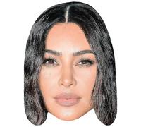 Kim Kardashian (Long Hair) Celebrity Mask, Flat Card Face, Fancy Dress Mask