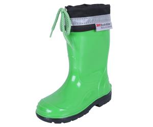 Kim Lemigo Child High Quality PCV Reflective Non Slip Sole Green Wellies