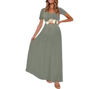 KIM S Maternity Maxi Dress with Flower Sash(S-3XL)/Wrapped Ruched V Neck Photoshoot Baby Shower Dresses, S. Ltolive, XXL