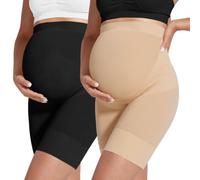 KIM S womens Show Your Nice Baby Bump Shape Maternity Shaper Under Maternity Dresses For Baby Shower Or Photography Large/14-18 2 Pack(black+nude)
