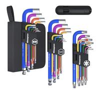 Kimapeso 27 PCS Allen Key Set Torx SAE Metric Allen Wrenches Set Long Arm Ball End Hex Key Allen Wrench Set with T-Handle L-Hex Key Set Metric 1.5 to 10mm SAE 1/16 to 3/8″ Torx T10 to T50