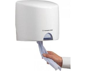 Kimberly-Clark Aquarius Roll Control Wiper Dispenser 7018 - Centrefeed Roll Dispenser - 1 X White, Wall Mounted Centrefeed Dispenser