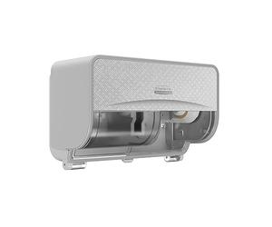 Kimberly-Clark Professional ICON Standard Roll Toilet Paper Dispenser 2 Roll Horizontal (53655), with Silver Mosaic Design Faceplate; 1 Dispenser and Faceplate per Case