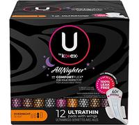 Kimberly-Clark U by Kotex Professional All-Nighter Overnight Pads With Wings, Box Of 12