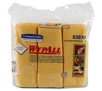 Kimberly-Clark Wypall 83610 Microfiber Cloths with Microban Protection, 15-3/4" Length x 15-3/4" Width, Yellow (4 Packs of 6)