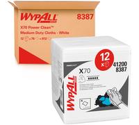 Kimberly Clark WypAll White X70 Quarter Fold Cloth 1 Ply (12x76)